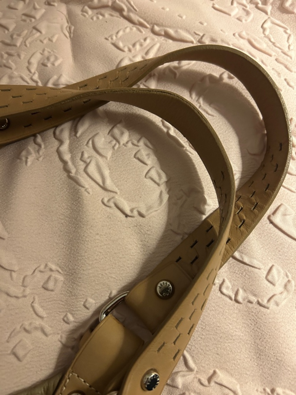 Longchamp Balzane Roots Olive Green Leather Shoulder Bag with Tan Handles - Picture 3 of 12